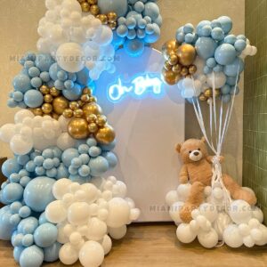 Baby Shower Backdrop in Miami with Oh Baby Neon image 1