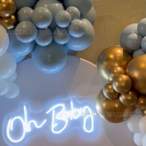 Baby Shower Backdrop in Miami with Oh Baby Neon image 4