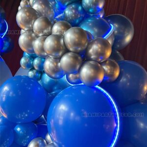 Bar Mitzvah Theme Backdrop in Miami | Blue & Silver image 2
