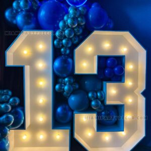 Bar Mitzvah Theme Backdrop in Miami | Blue & Silver image 3