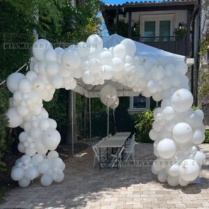 White Organic Balloon Arch in Miami for Events image 1