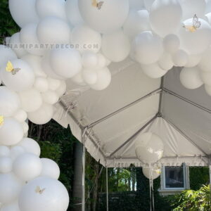 White Organic Balloon Arch in Miami for Events image 2
