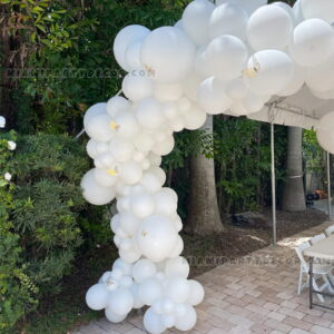 White Organic Balloon Arch in Miami for Events image 4